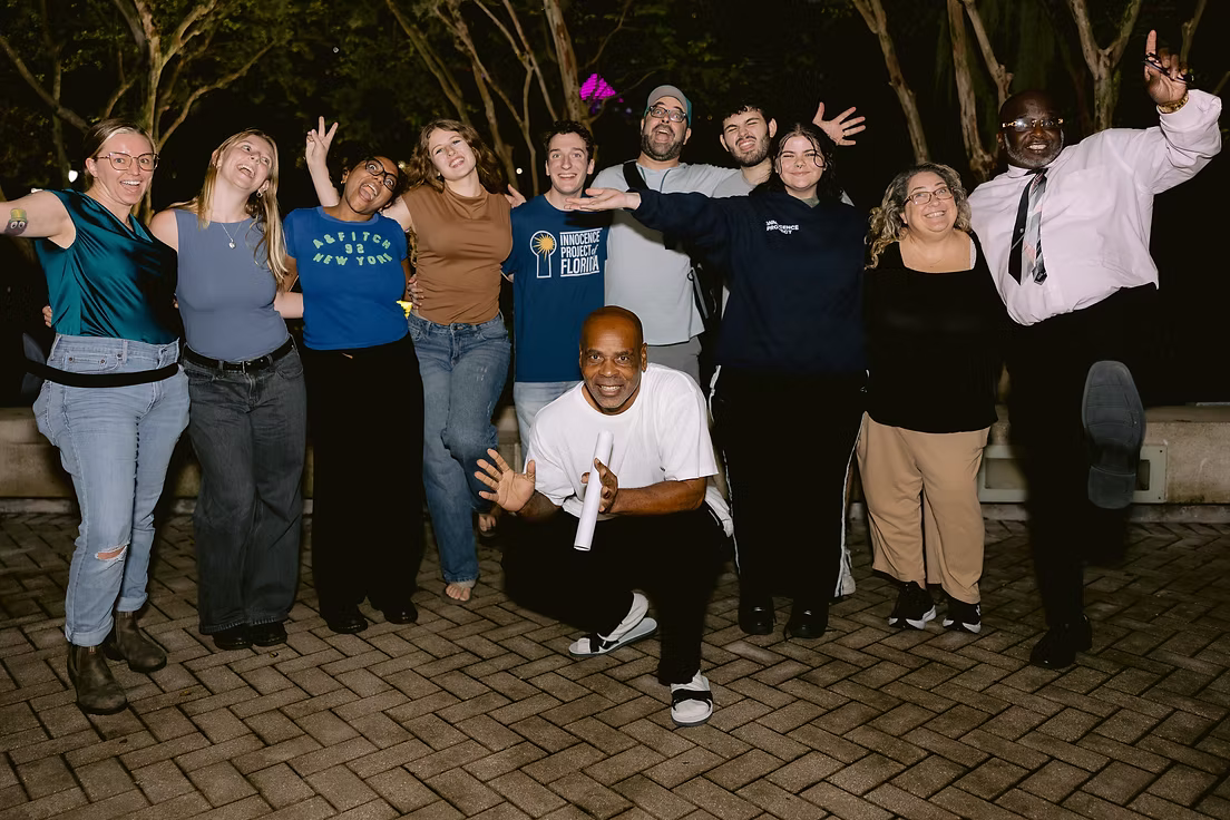 Charles with our staff and interns after his release - Innocence Project of Florida Charles with our staff and interns after his release